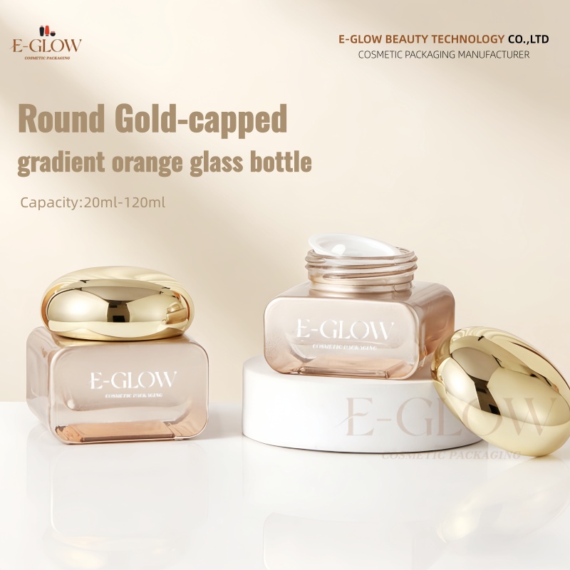 【로고 맞춤 제작】1개 그라데이션 오렌지색 병 세트 고 - Luxury Skincare Logo 리뷰 및 가격